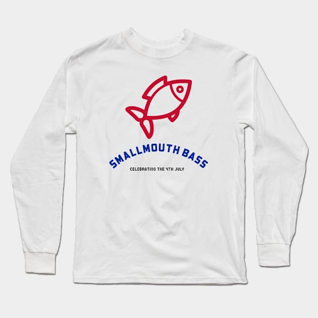 Smallmouth Bass : Celebrating the 4th July Long Sleeve T-Shirt by lildoodleTees